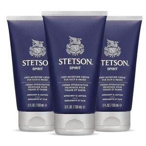 Stetson Spirit Deep Moisture Cream for Face & Beard 5 fl oz‎ – 3 Tubes Hydration